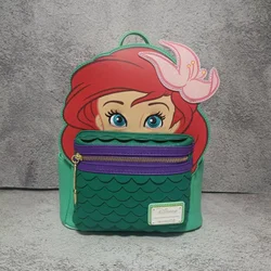 2024 New Loungefly Disney Little Mermaid Ariel Backpack Student Backpack Cute Cartoon Girl Birthday Gift Casual Backpack Gift