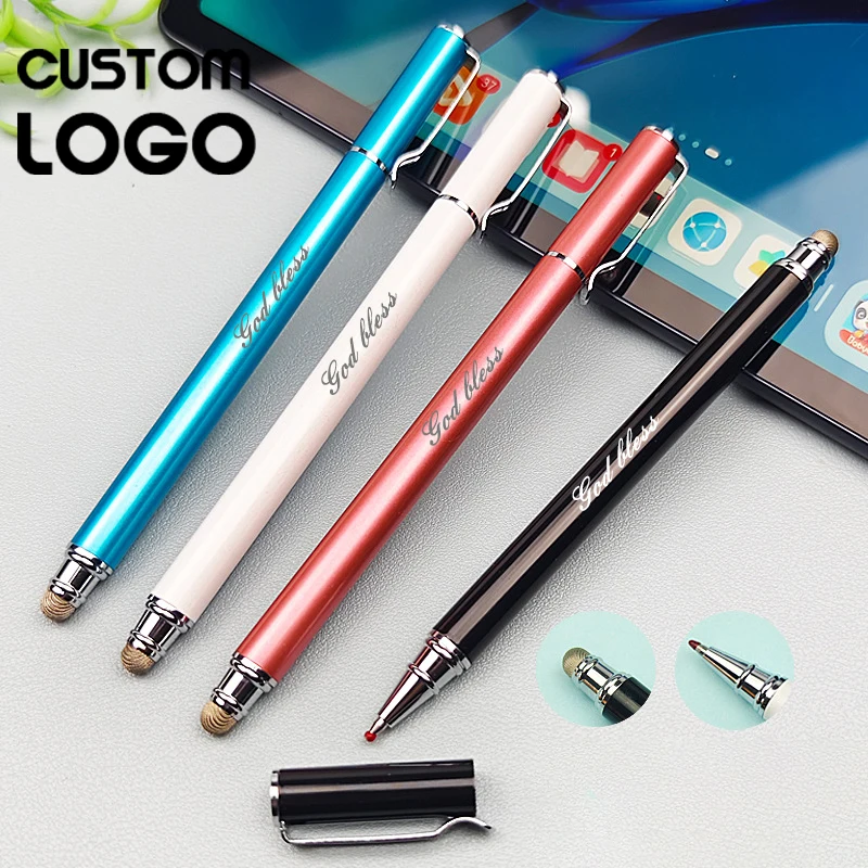 5pcsStylish Touch Handwriting Pen  Custom Logo Engraving Name 2-in-1 Metal Signature Pens School Supplies Teacher Gifts
