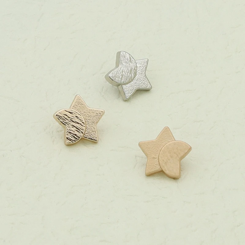 

20pcs Moon And Stars Buttons Pentagram Metal Sewing Button Handsewn Buttons Sweater Coat Shirt Windbreaker Clothing Accessory