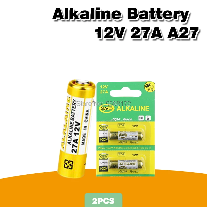 2 sztuki 27A A27 12V Alarm-zdalne baterie alkaliczne 27AE 27MN podstawowe suche baterie do pilot samochodowy zegarków