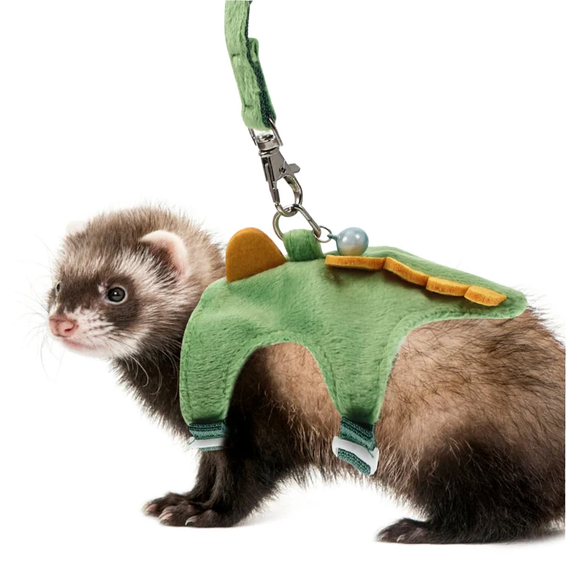 Hamster Small Pet Harness Rabbit Cartoon Dinosaur Harness Vest Leash Traction Rope Baby Ferrets Rats Hamster Chest Strap