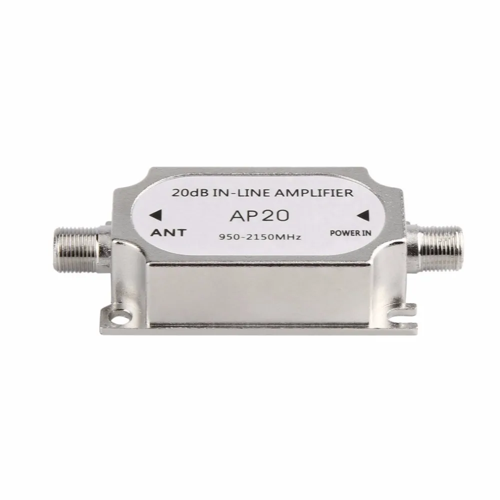 

New Satellite 20dB In-line Amplifier Booster 950-2150MHZ Signal Booster For Dish Network Antenna Cable Run Channel Strength