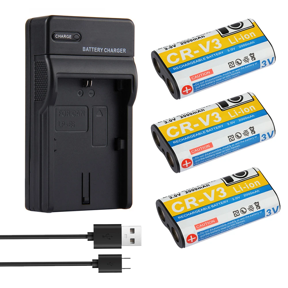 CR-V3 Battery 2000mAh Rechargeable Batteries for Kodak C340 C310 C530 C875 C743 DX6340 C360 C433 D4104 Camera CRV3 Battery