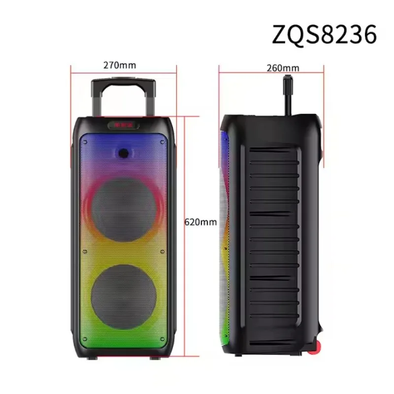 Sing-e ZQS8236 New Dual 8 Inch New Super Heavy Bass Boosted Sound Box Loud Bluetooth Speaker Party Box Party One Dj Speaker Box