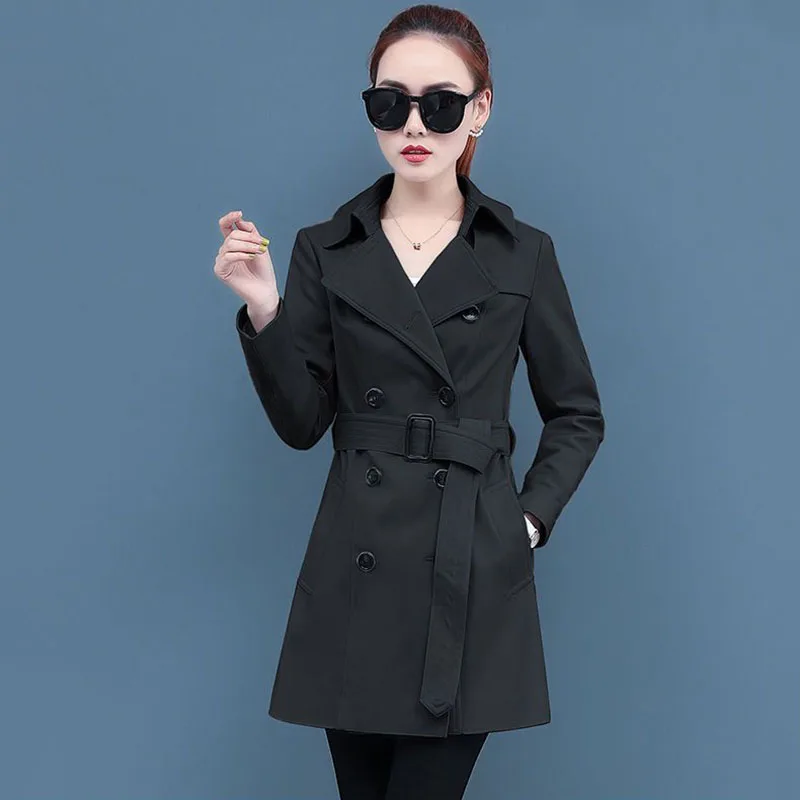 Women\'s Korean Windbreaker Jacket, Long Parker Overcoat, Casual Trench Coat, Office Women Clothing, High Grade, Spring, Autumn,