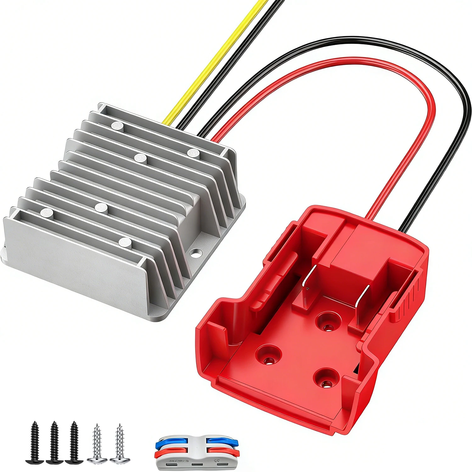 18V to 12V Step-Down Converter for Milwaukee Battery Adapter, DC 12V 20A Buck Converter Regulator for RC Cars, Trucks, and DIY