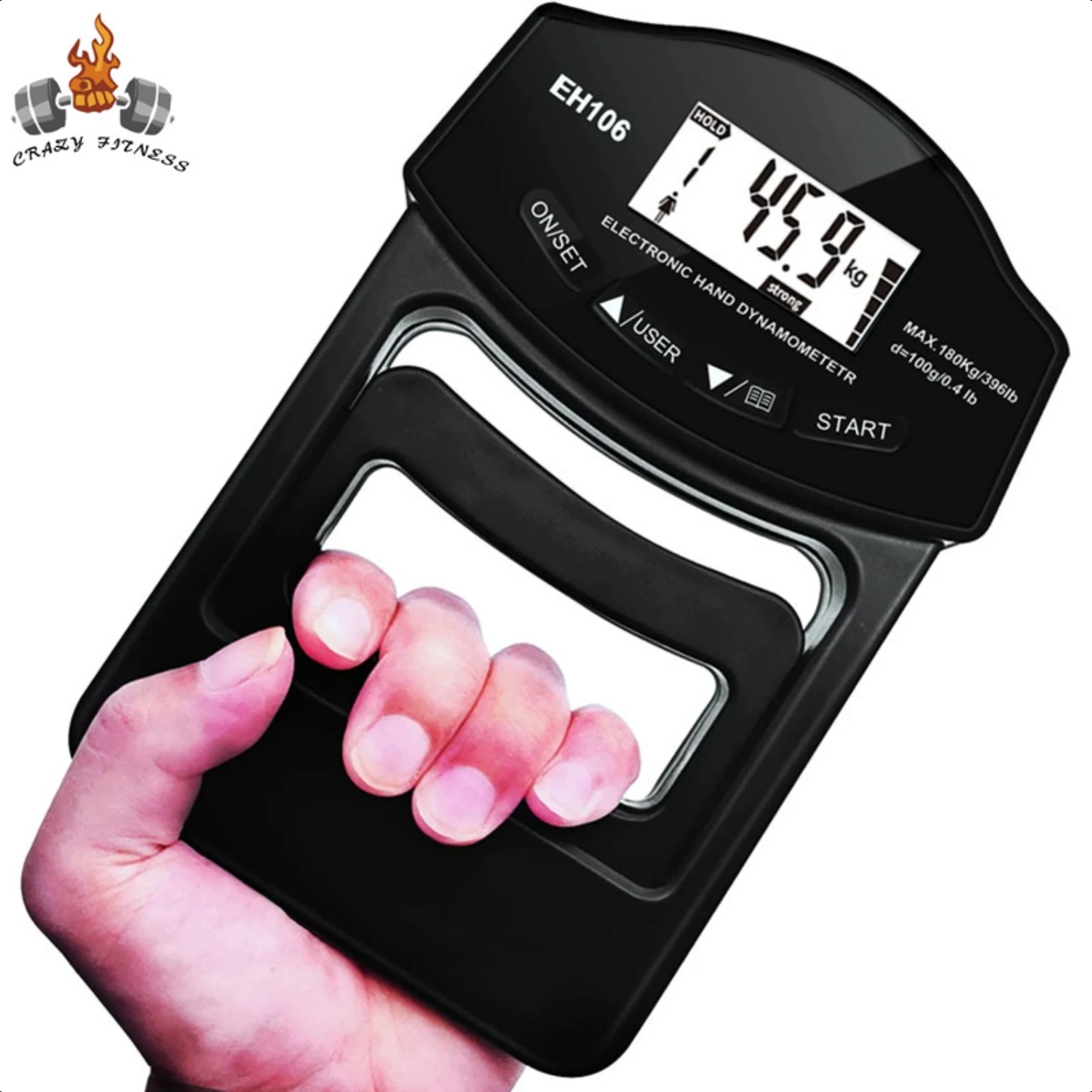 396Lbs/180Kg Digital Hand Dynamometer Grip Grip Strength Tester with LCD   Forearm Training Finger Power Weightlifting Yoga