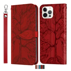 3D Tree Flip Leather Case For Samsung Galaxy S22 Ultra S21 Plus S20 FE S10 S9 S8 A12 A13 A23 A32 A33 A52S A53 A73 Phone Cover