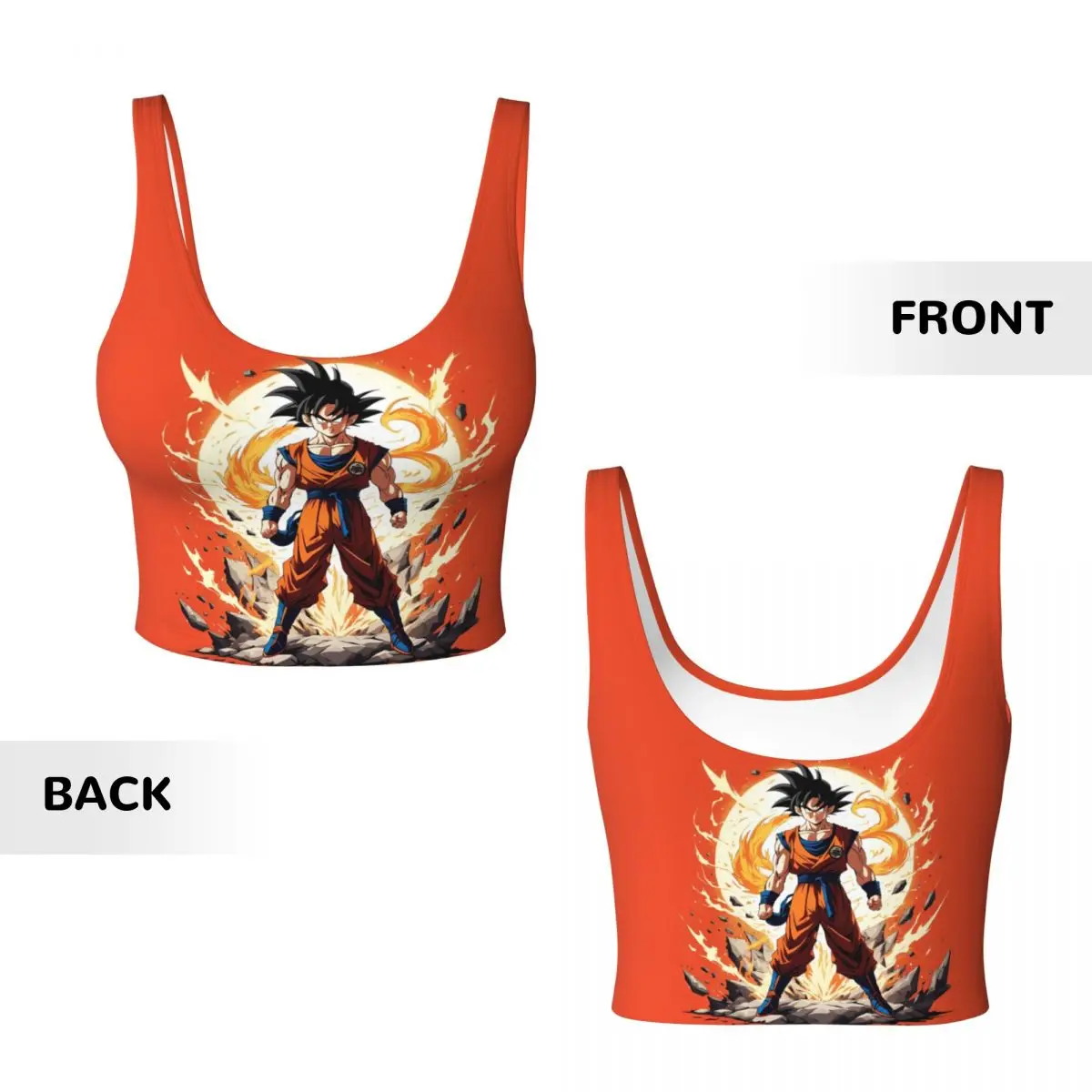Custom High Impact Son Goku D-Dragon B-Ball Z Sports Bra Women's Fiction Animation Gym Workout Yoga Crop Top view 5