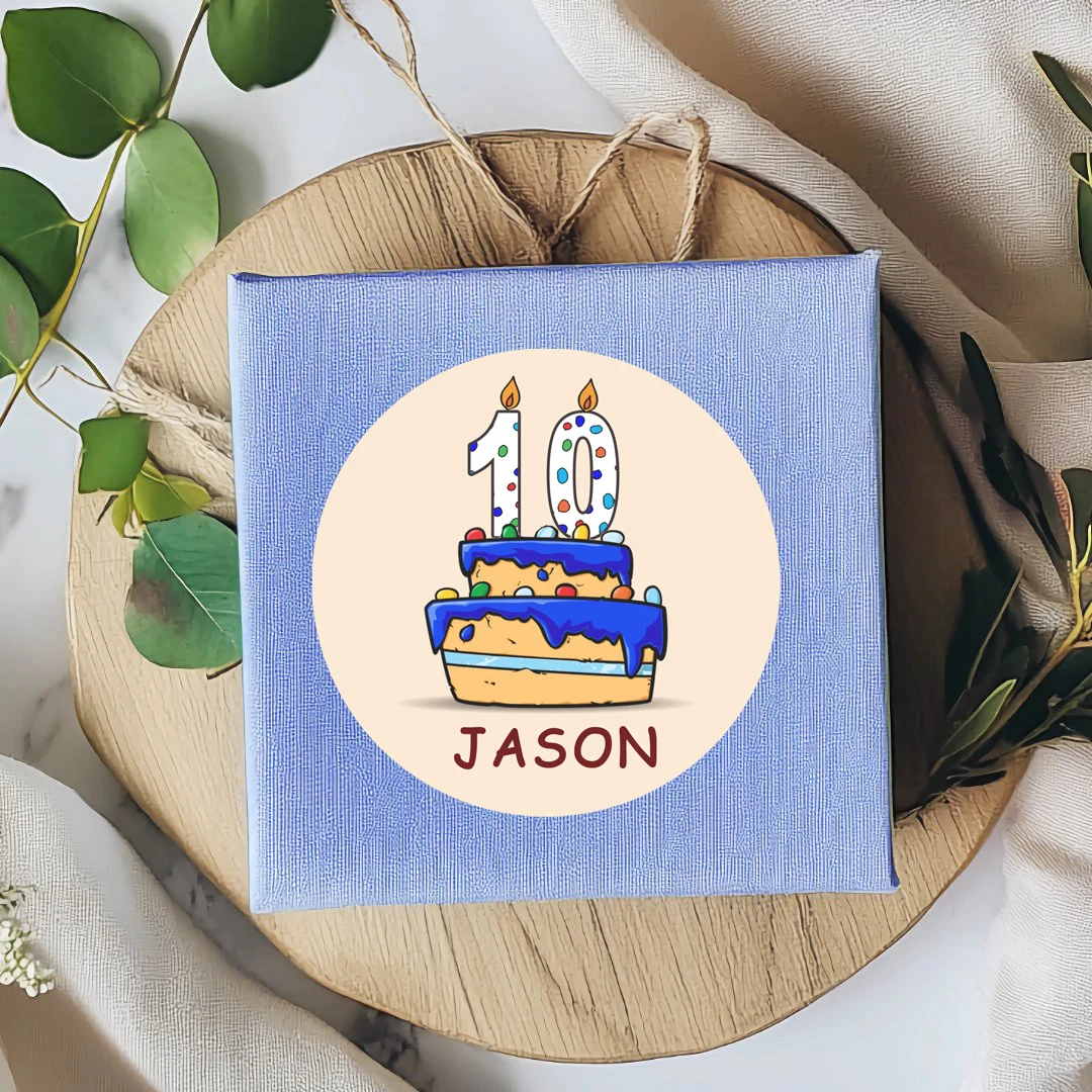48/96pcs customized personalized name birthday digital stickers, suitable for gift packaging at baptism parties