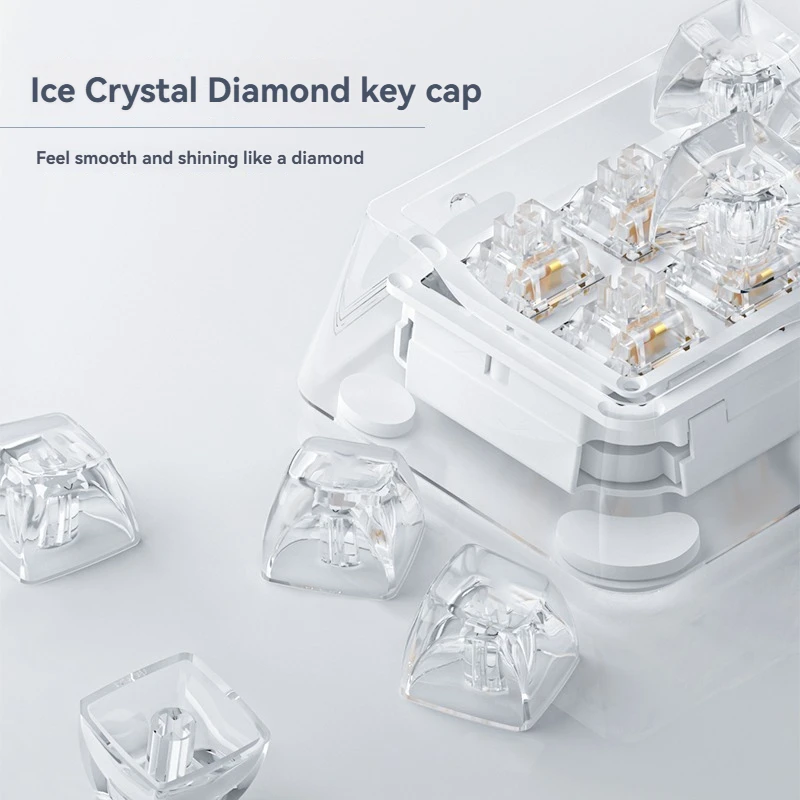 

FirstbloodB6 Mini Mechanical Keyboard Wireless Bluetooth Tri-mode Hot Swap Fully Transparent Customization RGB Office Keyboard