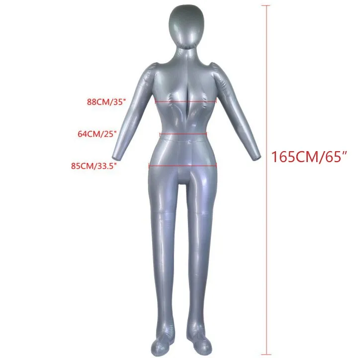 165cm nadmuchiwane całe ciało kobiece Model manekin W/ramię pokaż wyświetlacz Casement na ubrania DIY akcesoria do szycia