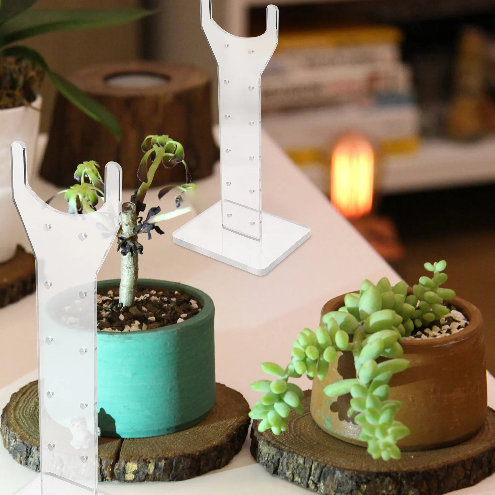 

1 пара профессиональных подставок для фитоламп, прочная конструкция, держатель для ламп для растений, акриловая стойка для крепления фитосветильников для выращивания в помещении