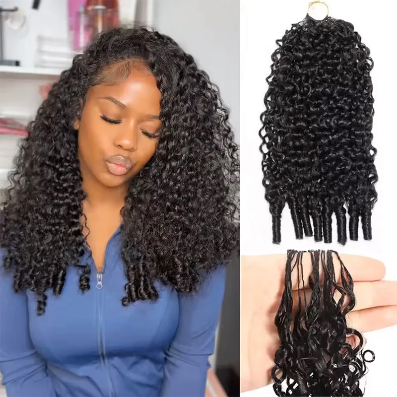 Cabelo Humano Cacheado Birmanês 12A de 30 Polegadas para Crochê, Pequenas Espirais, Cachos Pixie Profundos, Extensões Pré-Separadas Sem Nós, Tranças Miracle Knot, Extensões de Fácil Instalação, Cachos Ondulados Profundos, Perucas, Extensões de Cabelo Humano para Crochê com Nós Milagrosos, Materiais para Tranças, Cabelo com Volume
