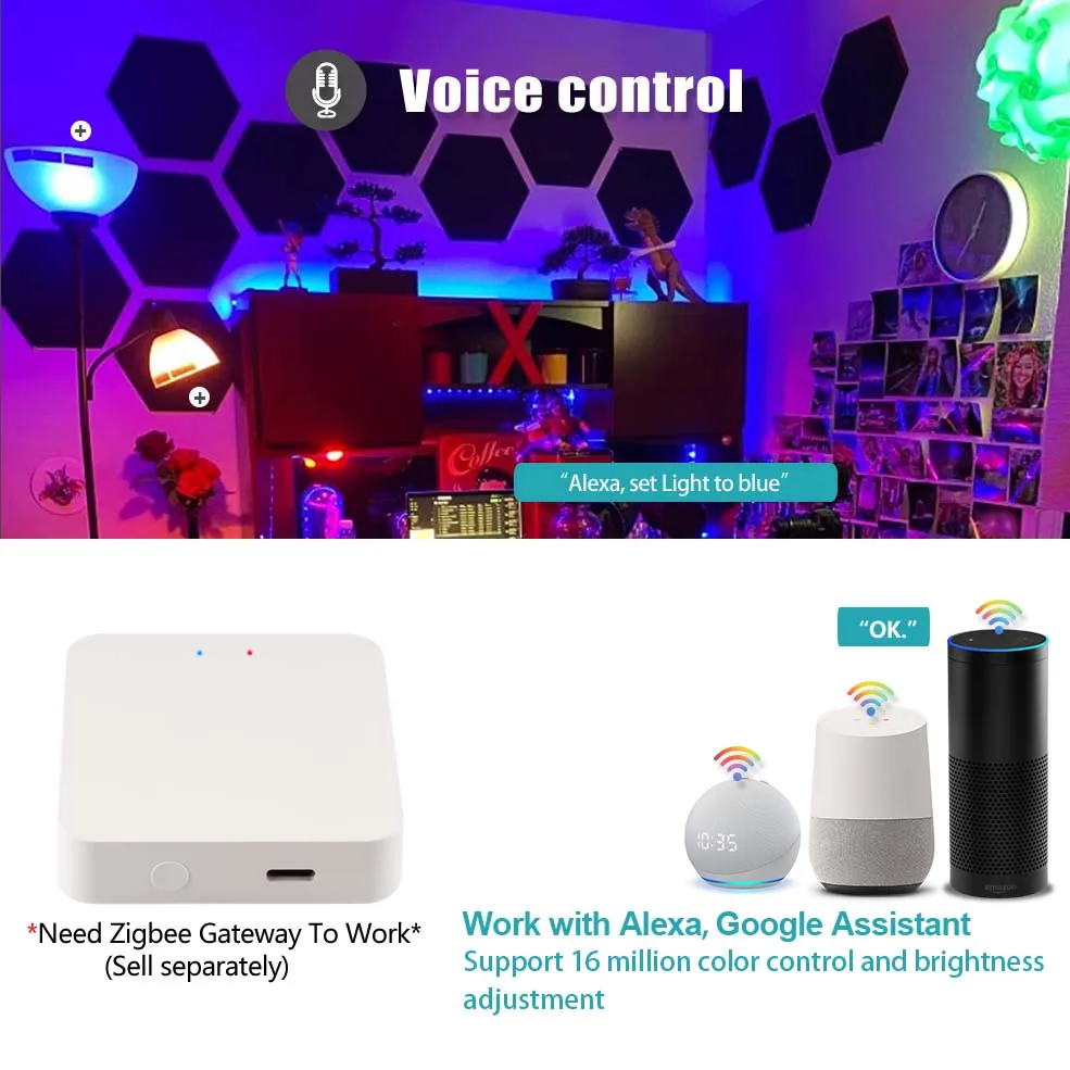 18W 15W Tuya Wifi Smart Home Led Lamp RGB+WW+CW E27 Zigbee 3.0 Led Light bulb Kompatybilny z Alexa Amazon Google Assistant — zdjęcie 5