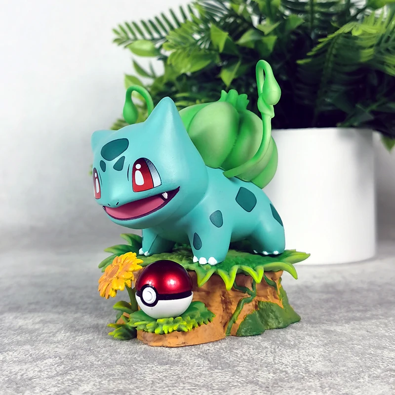 10 cm Bkm PokéMon Gk Bulbasaur Anfänger Pokemon Tier Figur Modell Garage Kit Puppe Trendy Spielzeug Ornamente Kinder Weihnachten Geschenke