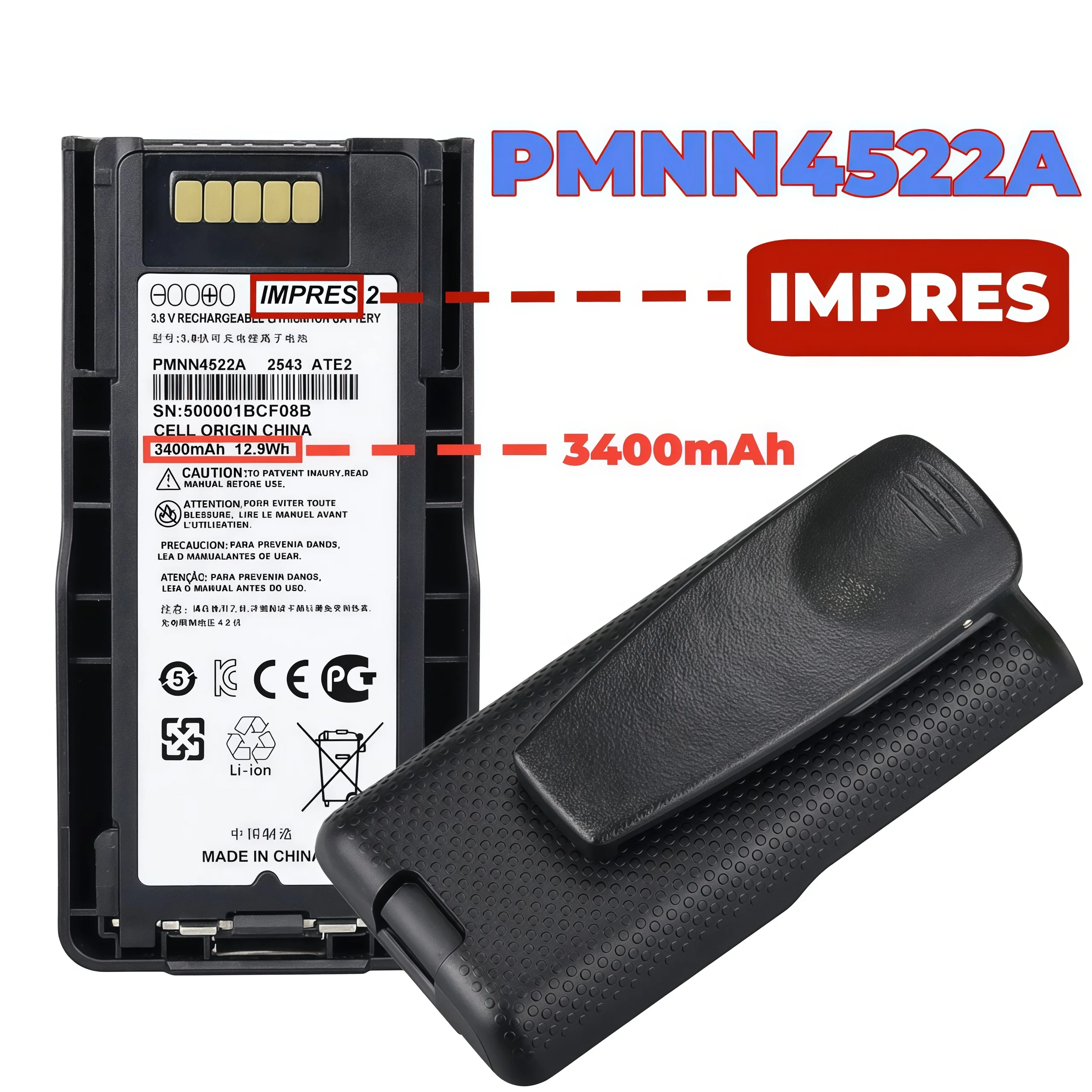 

PMNN4522A IMPRES Battery Replacement for Motorola MTP3100 MTP6000 MTP6650 MTP600 MTP3250 MTP3200 Radio NNTN8020AC NNTN8023
