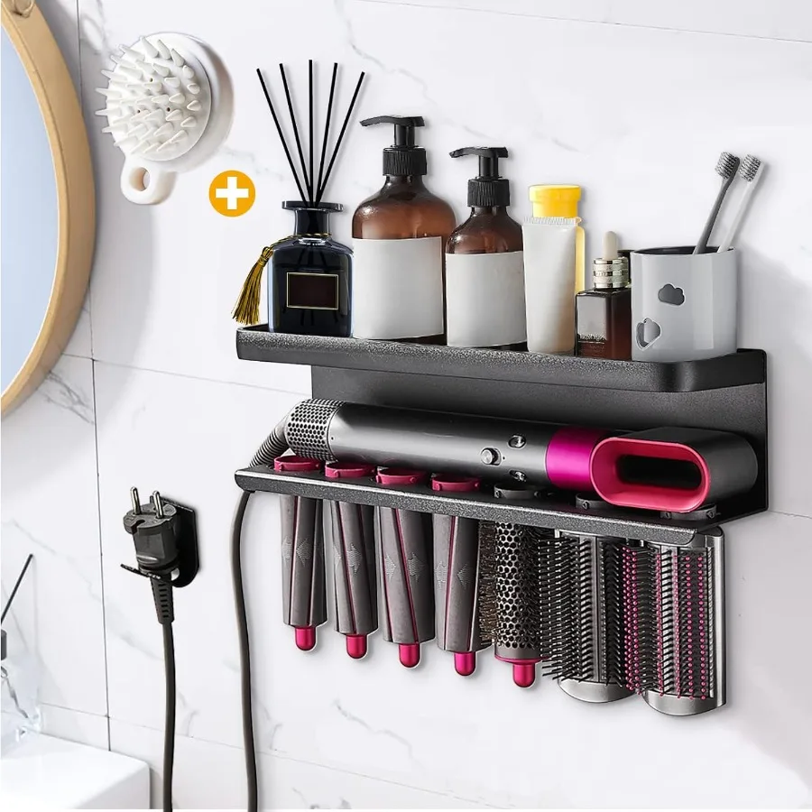 

Airwrap Storage Holder Compatible with Dyson Airwrap Curling Iron Wall Mounted Storage Rack Holder for Home Organizer with Comb