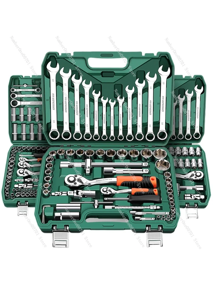 

Wrench tool 61-piece set, decoration car, car repair, maintenance toolbox, truck combination, mid-flying sleeve ratchet