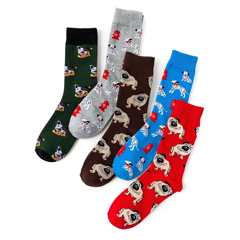 Hot Sales Women Socks Unisex Dress Cotton Puppy Funny Cartoon Socks Casual Cotton Pug Female Comfortable Skateboard Socks Sox