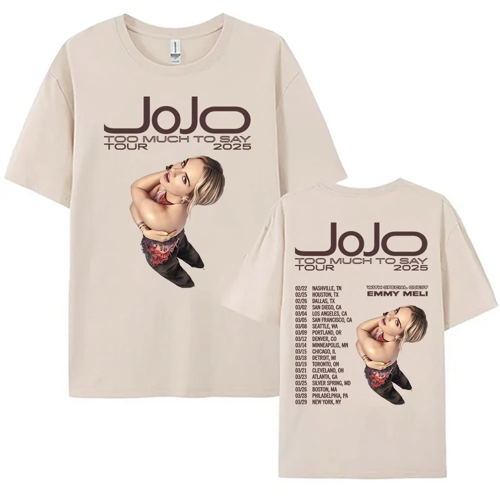 R&B Jojoo Too Much To Say Tour 2025 Tshirts  Pop Music Singer Printing T-shirt Cotton Soft Summer Women Tee-shirt Print Tees Top