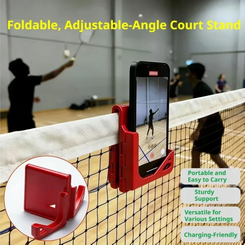 Foldable Tennis Wall Mount Phone Holder Adjustable Angle Clip Bracket For Court Video Recording Training Action Sports New Art