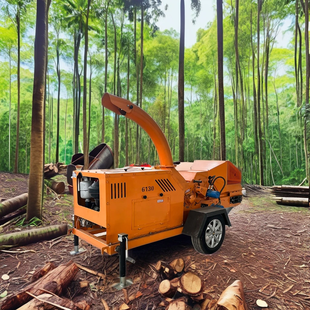 forestry machinery Larger Processing Capacity Self Feeding Diesel Wood Chopper hydraulic Shredder Tree Branch Chipper