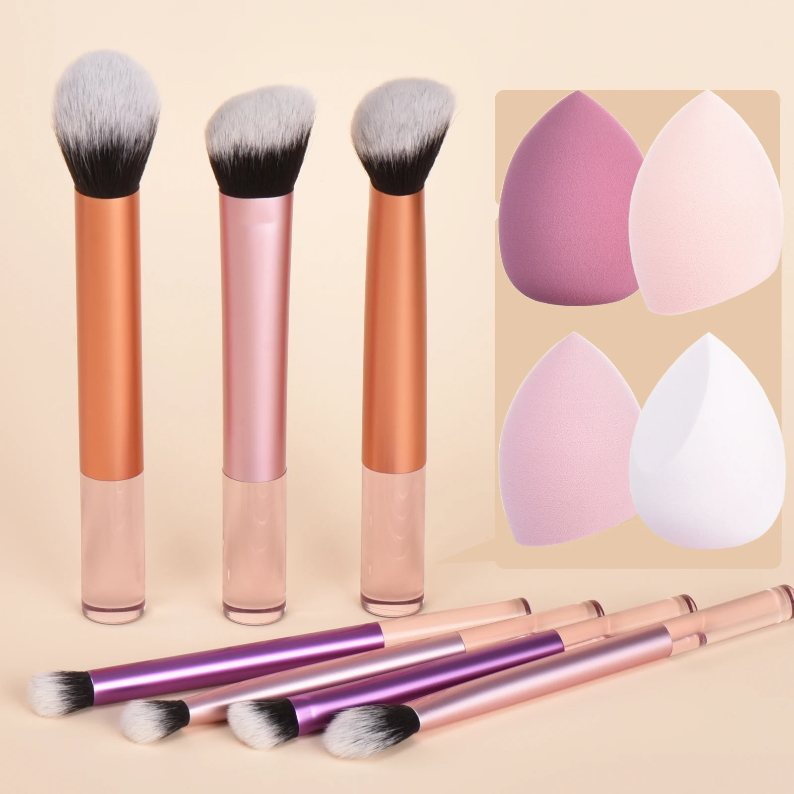 Makeup Brush Set With Puff, For Concealer, Foundation, Eye shadow, For Blending & Buffing, Makeup Brush Set for Sculptin