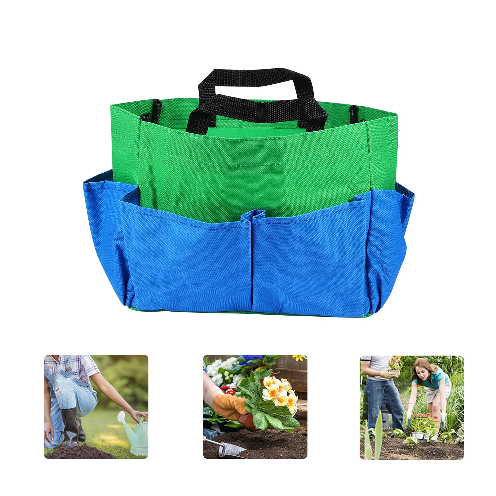 

Waterproof Gardening Tool Bag 600D Oxford Cloth Heavy Duty Portable Organizer for Garden Tools Storage Tote Basket with Multiple