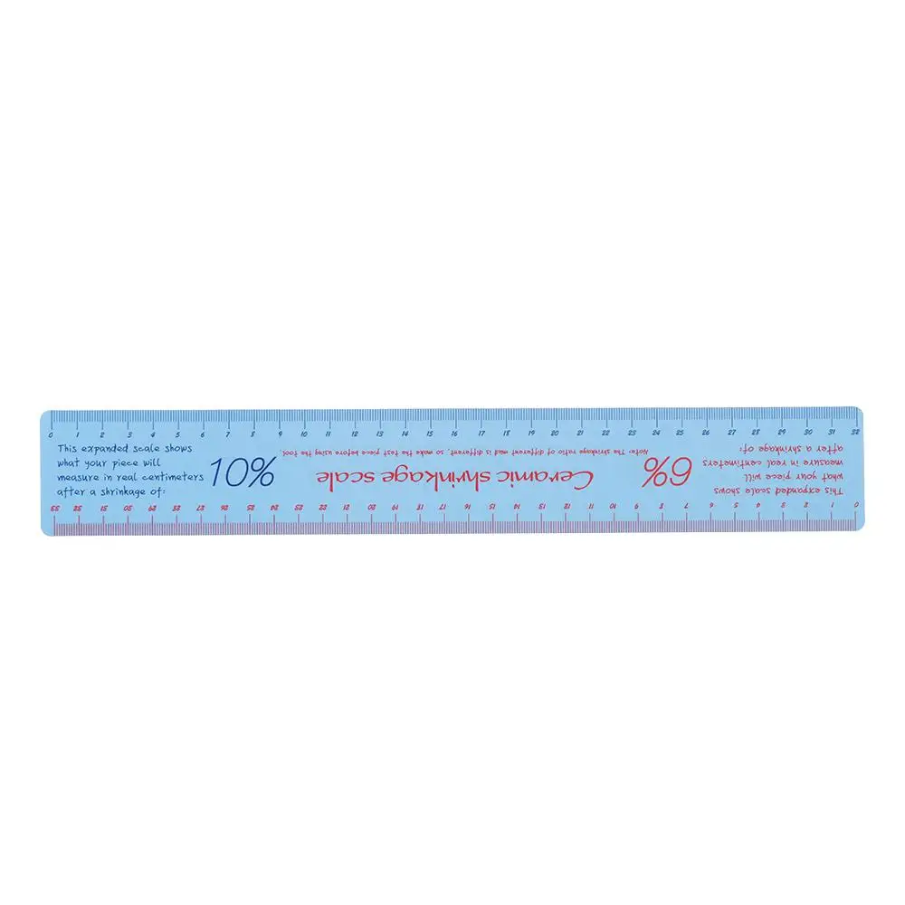 

Plastic Ceramic Shrinkage Scale Ruler 37*5.5cm 32*3.7cm Clay Sculpture Pottery Tool Ruler Sky-blue Ceramic Measuring Ruler