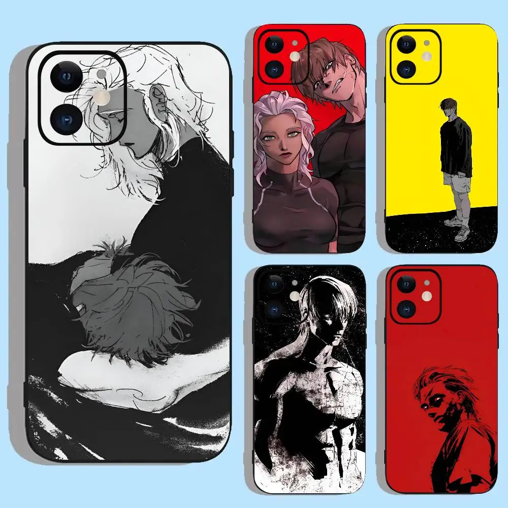 Funda de teléfono Anime F-Fight Clase 3 Jim Ji Tae para Apple iPhone 16,15,14,13,12,11,Pro,Max, Mini Wave Oil Short Black