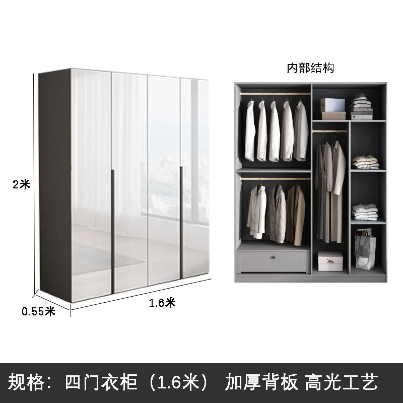 Light Luxury Wardrobe Modern Simple Closet Dresser Combination Storage Cabinet Bedroom Home Furniture