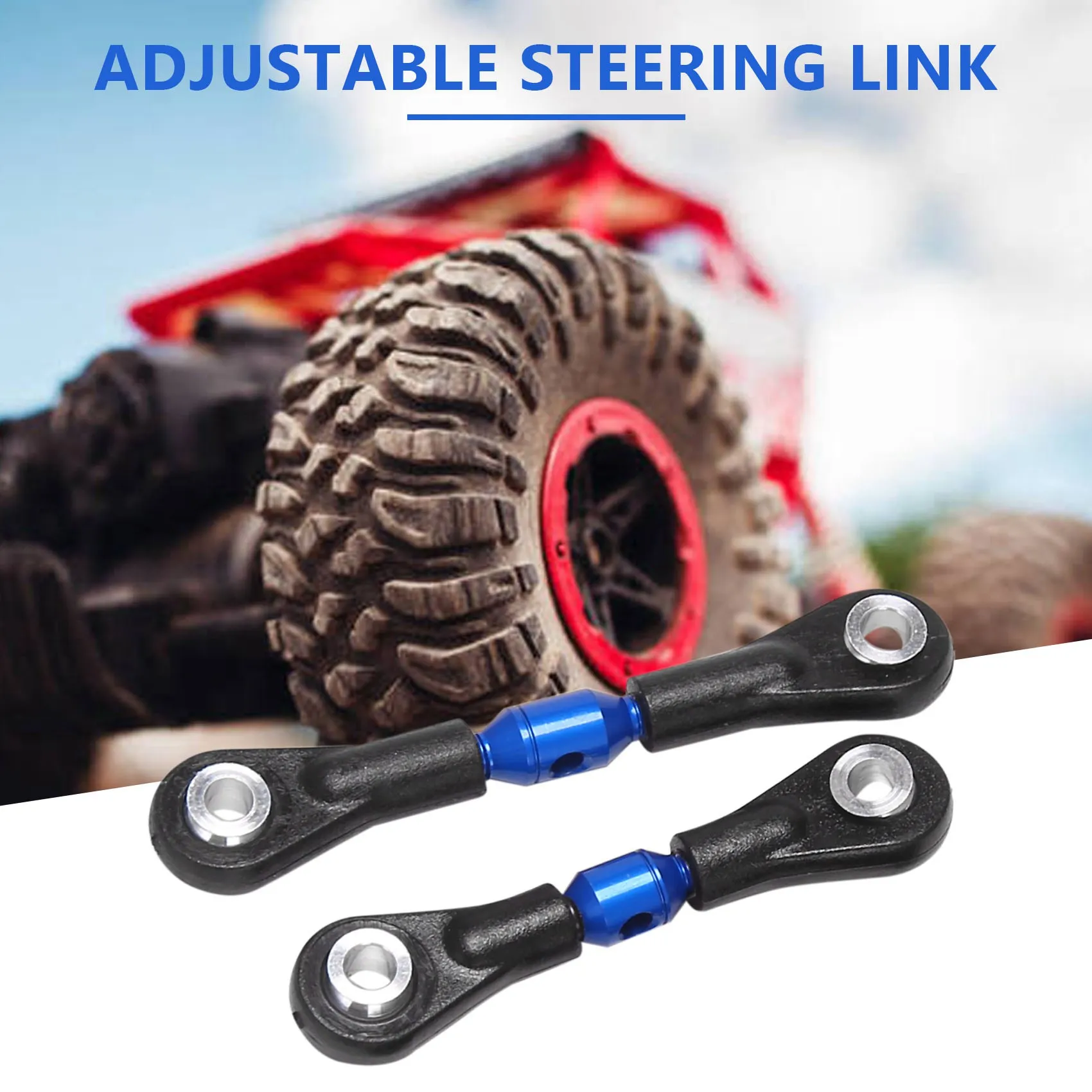 【STOCK】3Pcs Metal Steering Tie Rod Link Rod for TT02 TT02T 1/10 RC Car Parts Accessories,Blue