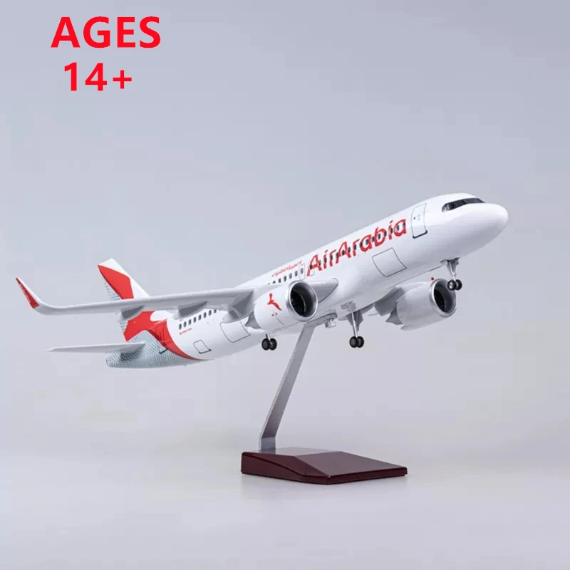 

Airplane 47CM Arab Airlines A320 Planes Model Aircraft with Landing Gear Voice Control Cabin Light for airplane Collection