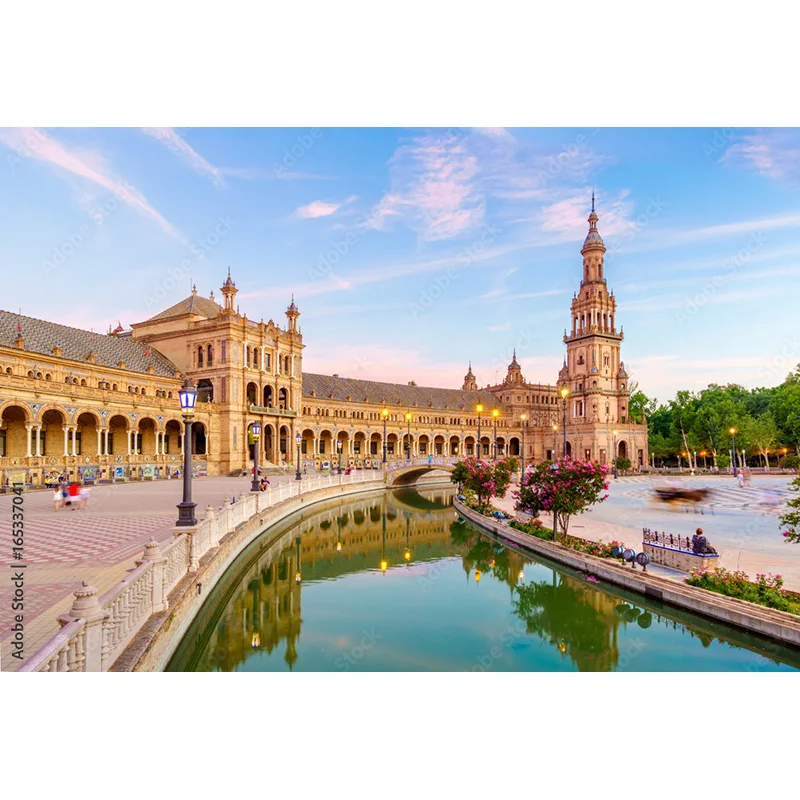 Art Cloth Background European Landscape Famous Scenic Spots Street  Night Scene Photography Background Props  OZ-02