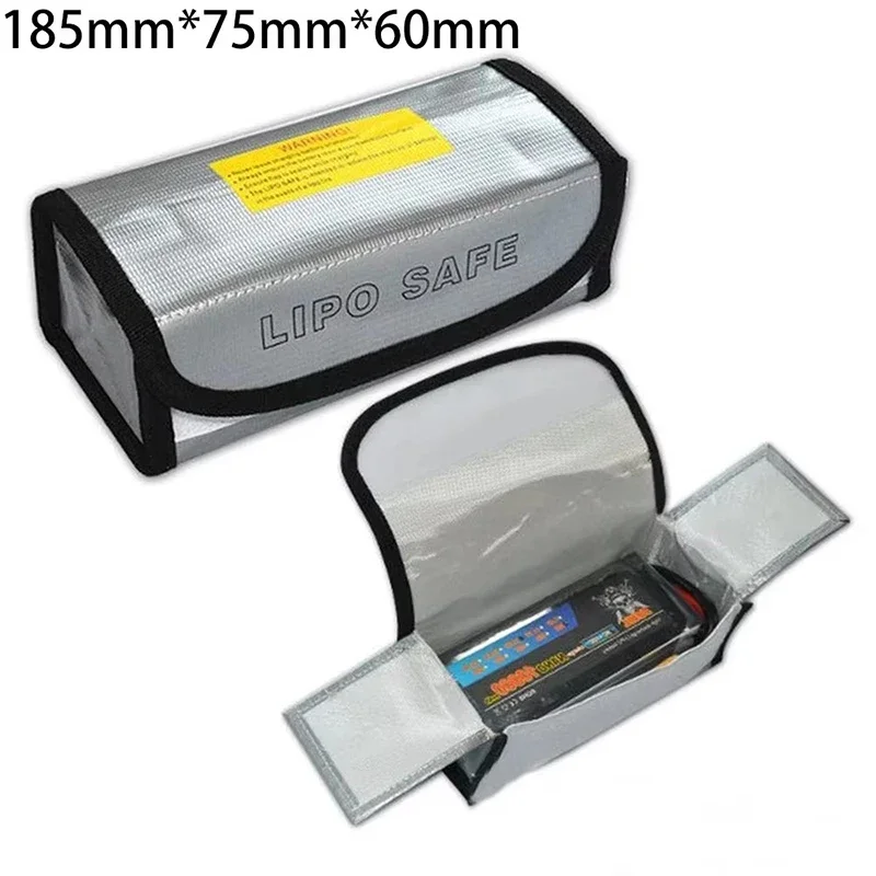 185x75x60MM Fireproof Waterproof Explosion-Proof Portable LIPO Battery Safety Bag for RC Airplane Helicopter FPV Racing Drones