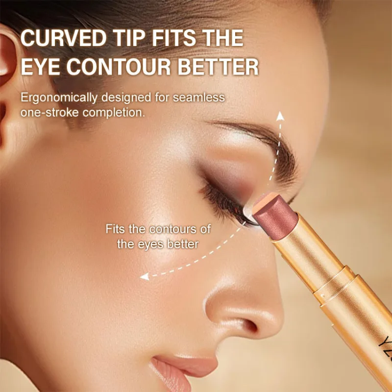 Eye Shadow Stick Gold Diamond Three Color Eyeshadow Pen For Women Quick Makeup Long Lasting Smudgeproof Easy Application