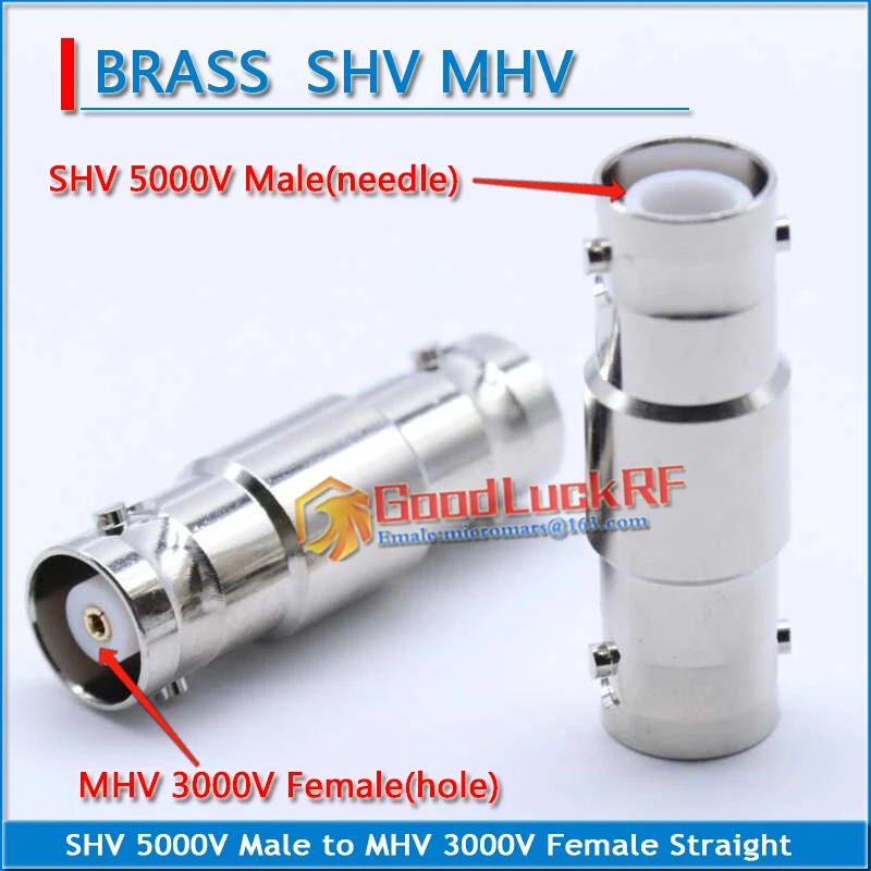 

SHV 5000V 5KV SHV-5000V Male to MHV 3000V 3KV MHV-3000V Female латунные прямые RF-адаптеры высокого напряжения