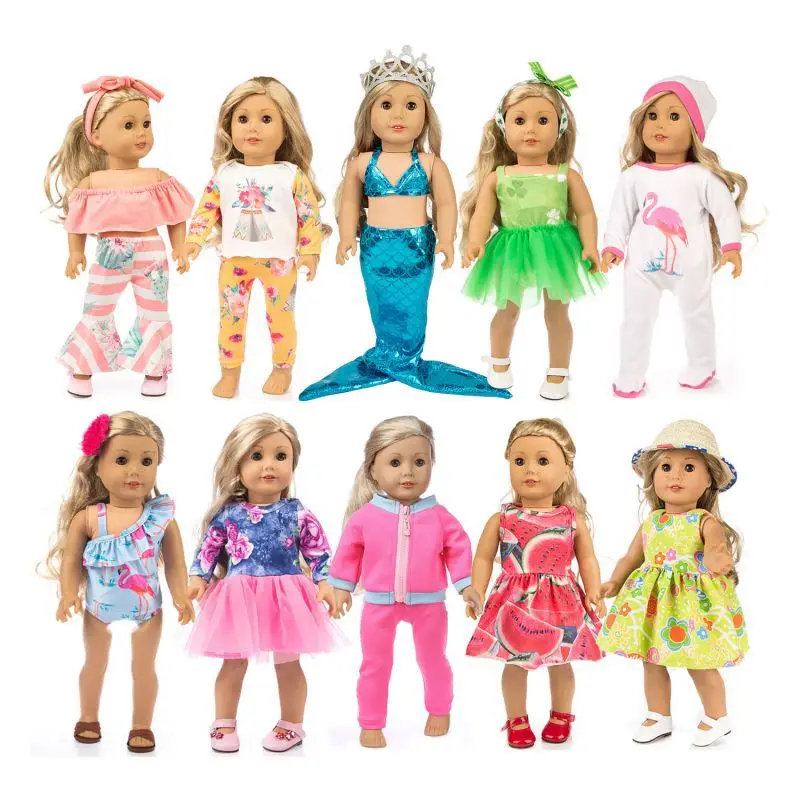 18 Inch Doll Clothes Princess Dress Girl Toy Dress Up Doll Accessories 45 Cm Baby Clothes