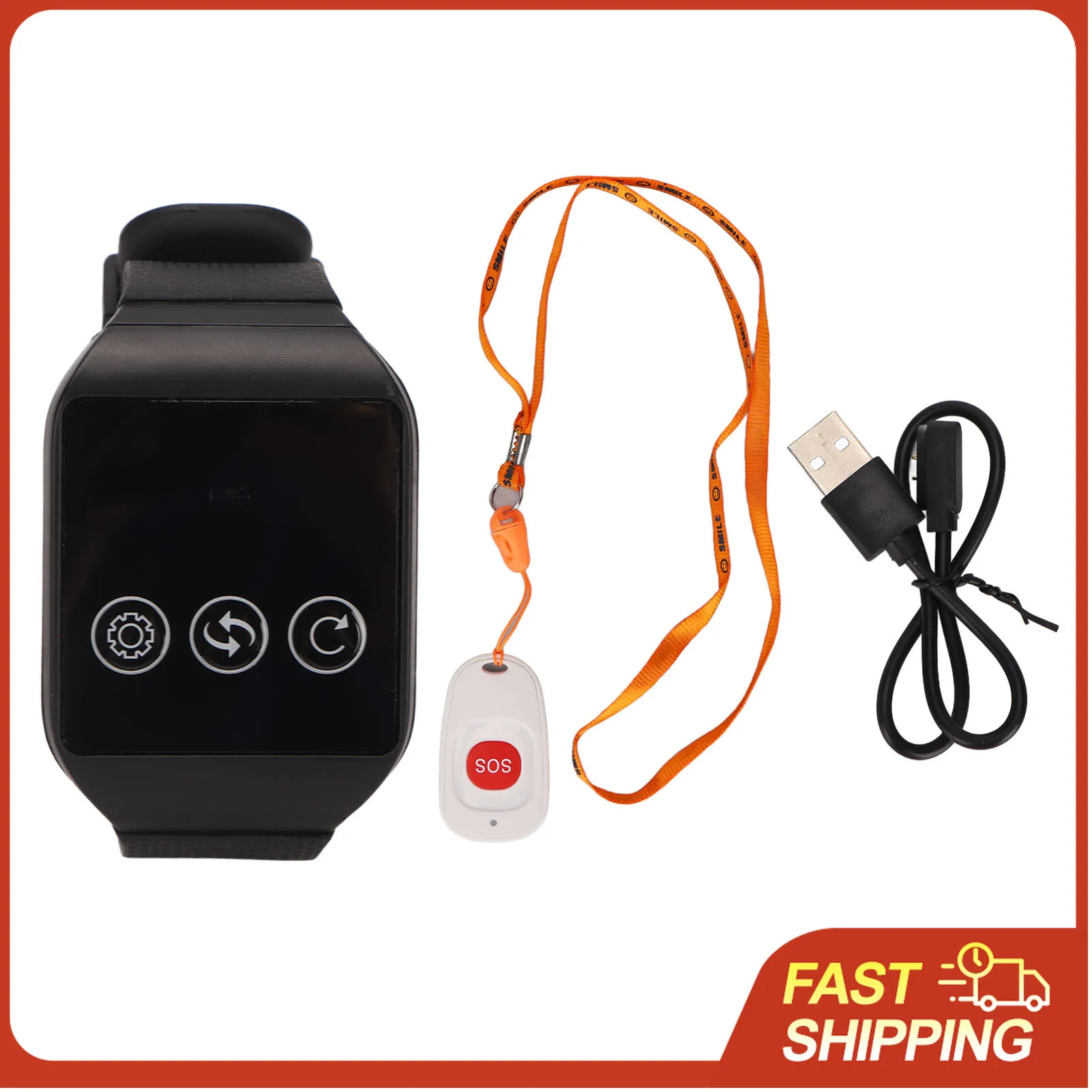 100M Caregiver Emergency Pager with IPX7 Waterproof Button & Receiver, SOS Call Alert for Elderly Patient