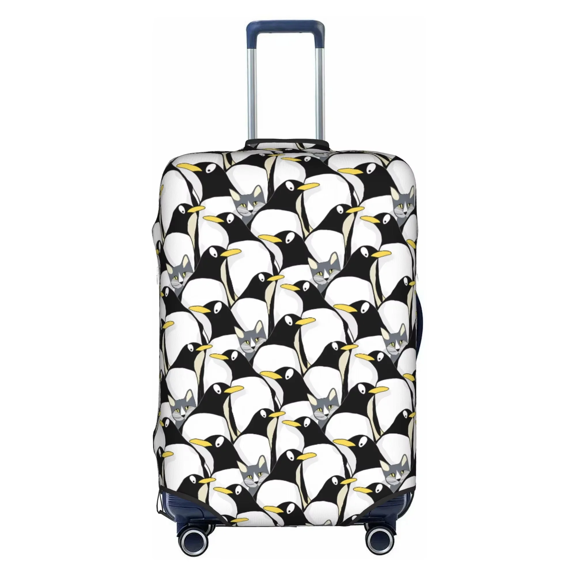 Cute Penguin Polar Bear Heart Print Luggage Cover Elastic Suitcase Protector Dustproof Anti Scratch Travel
