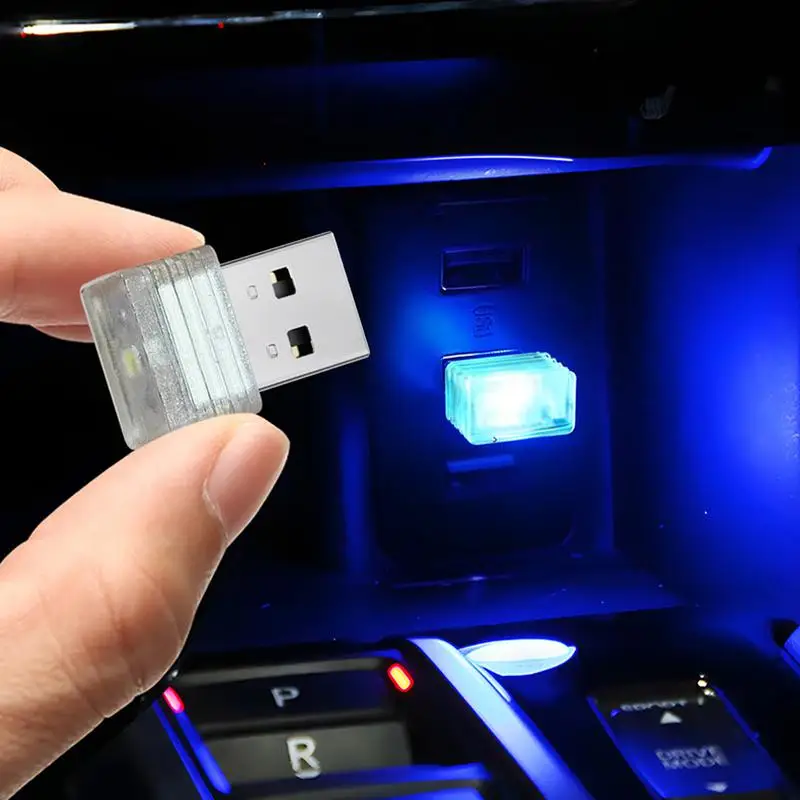 Luz LED USB para coche, luz ambiental Interior, luz USB para coche, luz nocturna Multicolor inalámbrica, luz Interior enchufable para coche y hogar