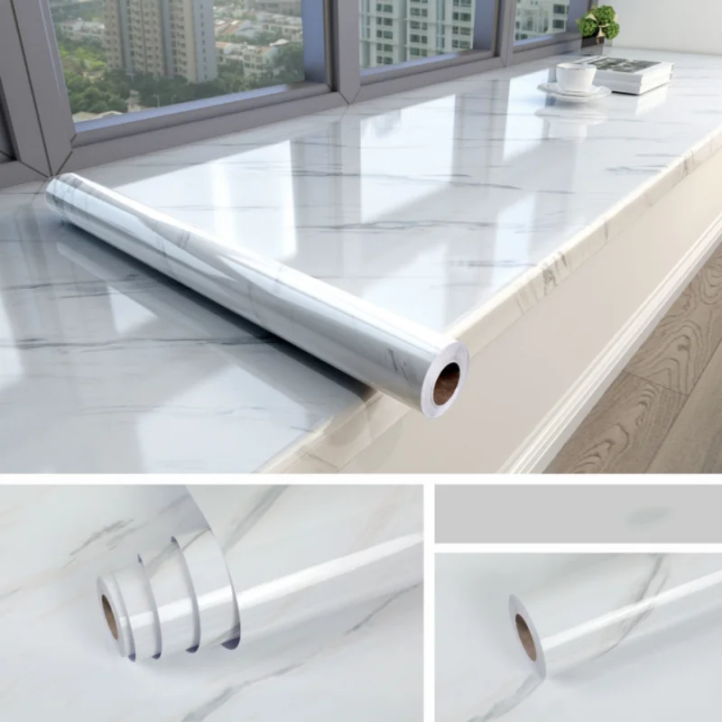 

Marble Waterproof Self-adhesive Paper For Kitchen High Temperature Resistance Oil Proof Cabinet Refurbished Countetertop Sticker