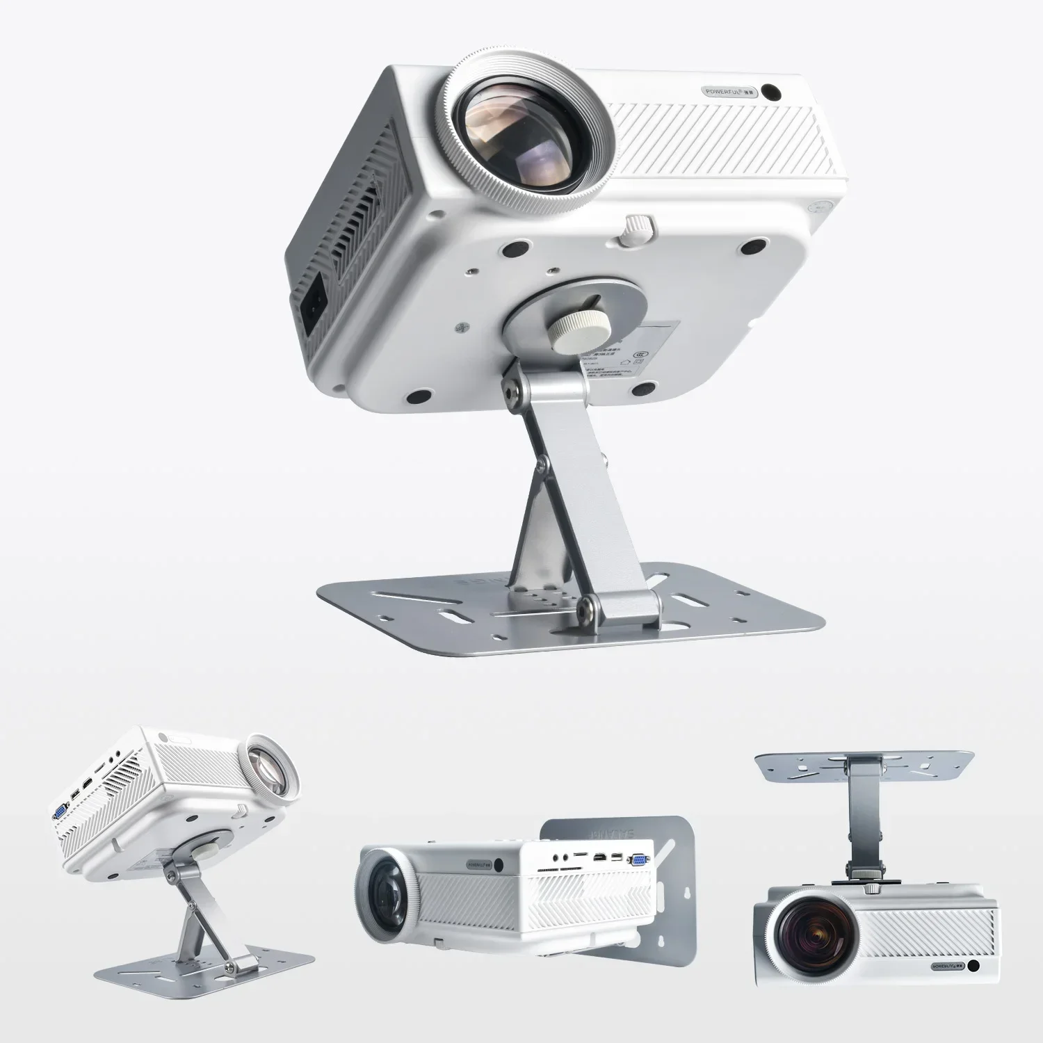 Projector Stand Table Foldable Desktop Mount Ceiling 180 Degree Adjustment Universal 1/4' Screw For Most Mini Projectors