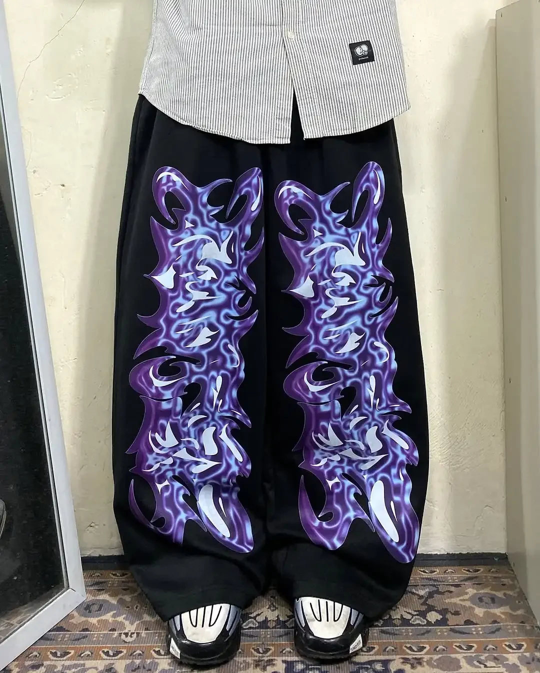 

American Fashion New Street Retro Dark Printing Baggy Jogging Pants Men And Women Y2K Harajuku Hip Hop Casual Wide legs Trousers