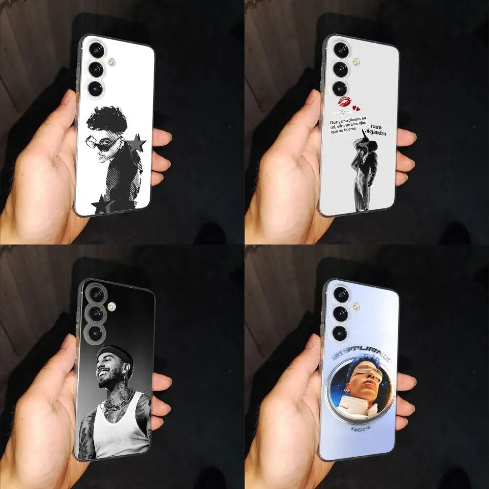 

Singer R-Rauw Alejandro Phone Case For Samsung S24,30,21,22,23,20 FE,lite,PIus,Ultra,5G,Note,9,10 Transparent Cover