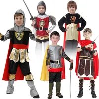 Child Greek Roman Warrior Gladiator Costume Boys Knight Cosplay Carnival Party Fancy Dress No Weapon