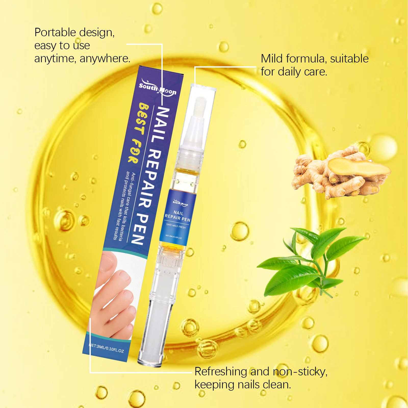 Caneta para reparo de fungos nas unhas, tratamento de onicomicosi, correção de unhas, recuperação, reduz a unha encravada, anti-infecção, caneta de remoção de paroníquia