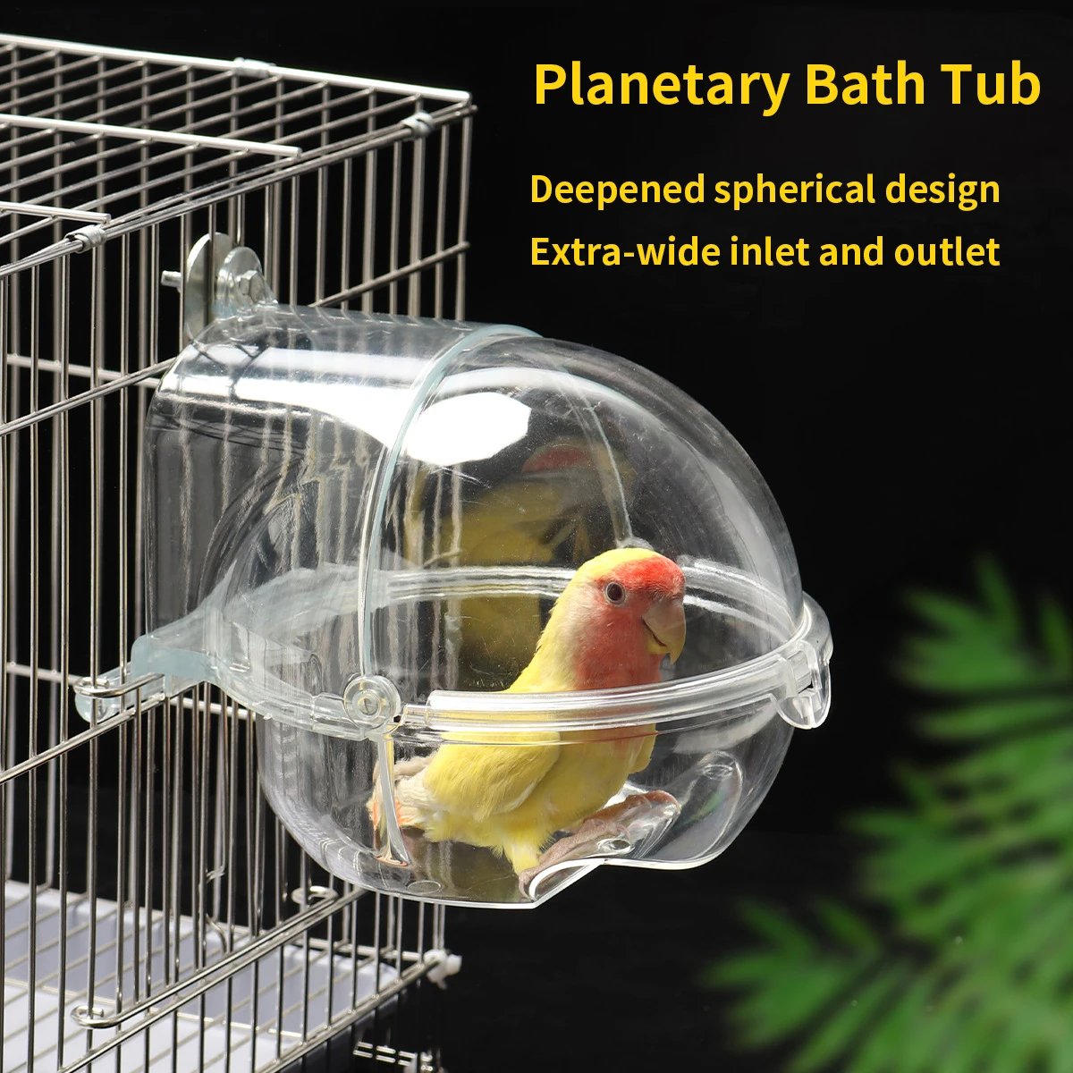 

Bathtub For Bird Cage Parrot Shower Tub Transparent Detachable Parrot Shower Tub Cage Accessories Transparent Bath Room Box