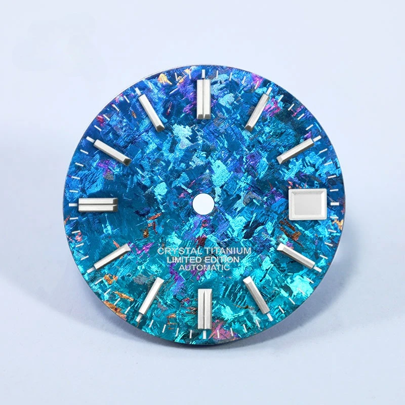 Customizable logo, colorful ice titanium dial, no night light modification accessories, 28.5mm dial suitable for NH35/34 OEM